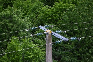 photo aérienne par drone, ligne électrique