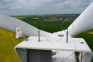 photo aérienne par drone pour inspection d'éolienne